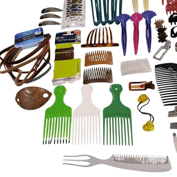 Vtg Hair‎ Accessories S-L Clips Picks Combs Beaded Comb Bun Cover...Lot of 65+ main image 3